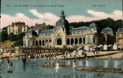 CPA Le Havre das Kasino gesehen vom Strand