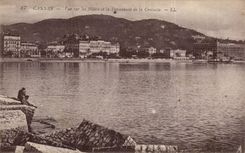 CPA Cannes Seen on the hotels and the walk of the small cross