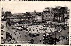 CPA Brussels Places Rogier and station of North