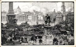 CPA Great Britain London London Trafalgar public garden