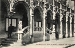 CPA Brussels Town hall the staircase of the lions