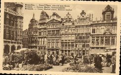 CPA Brussels Grand places Marche at the flowers