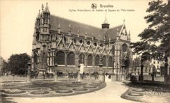 CPA Brussels Church Notre Dame of fine sand and public garden of the small Fine sand