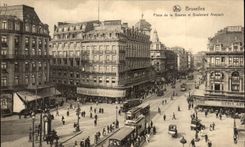 CPA Brussels Places Stock Exchange and Anspach boulevard