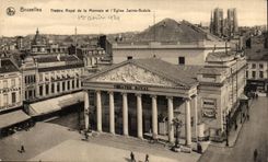 CPA Brussels royal Theater of the currency and Church Sainte Gudule