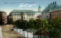 CPA Mainz Gouvernement put Schillerplatz und Schillerdenkmal