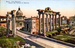 CPA Italy Italia Roma Foro Romano Avanzi del Tempio di Saturno