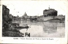 Italy Italia CPA Roma Veduta Generale LED big shot E Castel S angelo