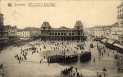 Belgie Belgium Brussels CPA Parks north and places Rogier