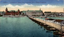 CPA Coblenz Schillbrucke gegen Hotel Coblenzer hof u Riesen Furstenhof