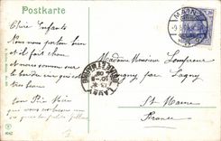 CPA Gruss with the mainz Marktplatz put Marktbrunnen