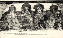 CPA Le Puy en Velay Interieur de la cathedrale Vieille peinture murale du 16eme conservee au cloitre