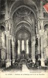Interior Lyon CPA of the ND basilica of Fourviere