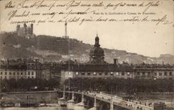 Lyon CPA Bridge of Guillotiere and slope of Fourviere