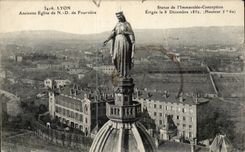 Lyon CPA Old ND church of Fourviere Statue of the Immaculate Conception