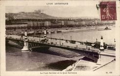Lyon CPA the Gallieni bridge and the Gailleton quay