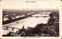 CPA Lyon View of the bridges on the Rhone