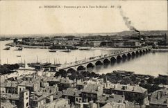 CPA Bordeaux Panorama taken of the Tower St Michel