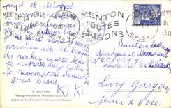 CPA Menton View of Caravan chin taken of the free Italian border