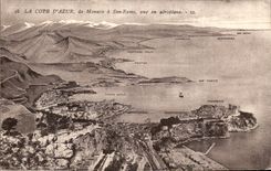 CPA Taubenschlag-Azurblau von Monaco hat San Remo das im Flugzeug gesehen wird