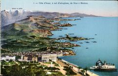 CPA Coteazurblau hat Flug des Flugzeuges von Nizza hat Menton