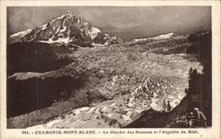 CPA Chamonix Mont Blanc Le glacier des Bossons et aiguille du Midi
