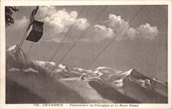 CPA Chamonix Funiculaire de planpraz et le Mont Blanc