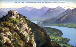 CPA Cable car of Veryrier Lake Annecy and solid mass of the Wallows