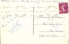 CPA Chamonix Gletscher von liess uns das Hereinkommen der Hohle mit der Nadel des Sudens bearbeiten