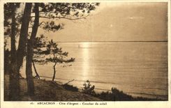 CPA Arcachon Cote d'argent Coucher de soleil