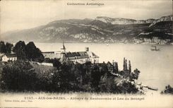 CPA Aix les Bains Abbey of Hautecombe and lake of Le Bourget