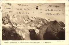 CPA Chamonix Teleferique de plan praz et le Brevent