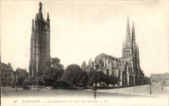 CPA Bordeaux the cathedral and the tower Pey Berland