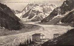 CPA Chamonix Mont Blanc La mer de glace et l'hotel de Montenvers