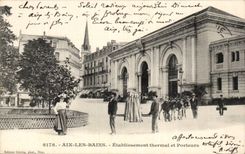 CPA Aix les Bains Hydropathic establishment and carrying Ass donkey Mule