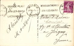 CPA Aix les Bains Lake of Le Bourget Abbey of Hautecombe and the unloading dock of the boat Savoy