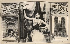 CPA Souvenir of Toul Folklore Costume Caps