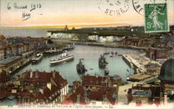 Dieppe CPA Panorama of the port taken of the church St Jacques