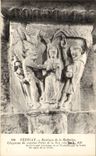 CPA Vezelay Basilique of the Madeleine Chapiteau of the 7th pillar of the nave Saint Benoit triumphs over temptation
