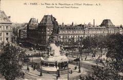 Paris CPA Places Republic and modern Hotel