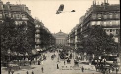 CPA Paris Avenue of the opera Plane