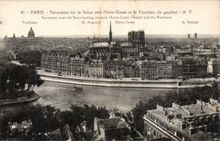 CPA Paris Panorama sur la Seine vers Notre Dame et le Pantheon