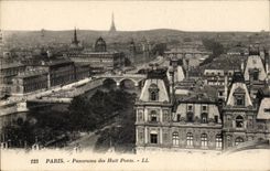CPA Paris Panorama des huit ponts Tour Eiffel