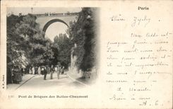 Paris CPA Bridge of bricks of the Chaumont Hillocks