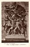 Paris CPA Arc de Triomphe Hard the starting group the Marseillaise