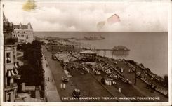 CPA Great Britain The Lea's bandstand Pier and harbour Folkestone