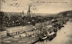 CPA Rouen quays Seen from of the transporter