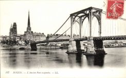 CPA Rouen the old suspended bridge