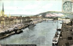 CPA Rouen Panorama taken of the transporter bridge