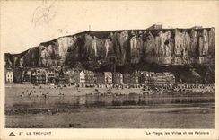 CPA Treport die Strandlandhauser und -klippen